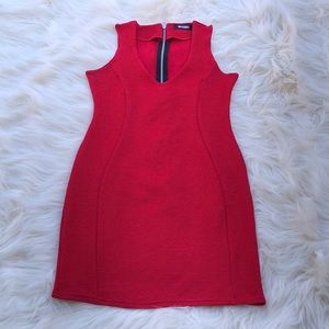 Red fitted mini dress!
